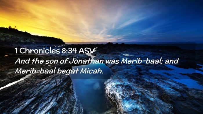 Picture 02 - 1 Chronicles 8:34 ASV Desktop Wallpaper - And the son of Jonathan was Merib-baal; and - Desktop Bible Verse Wallpaper