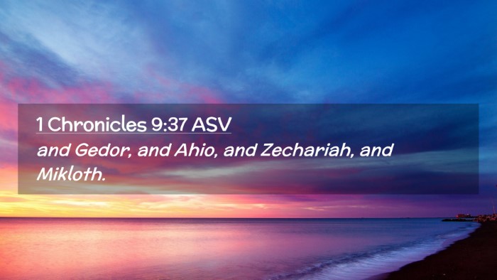 Picture 02 - 1 Chronicles 9:37 ASV Desktop Wallpaper - and Gedor, and Ahio, and Zechariah, and - Desktop Bible Verse Wallpaper