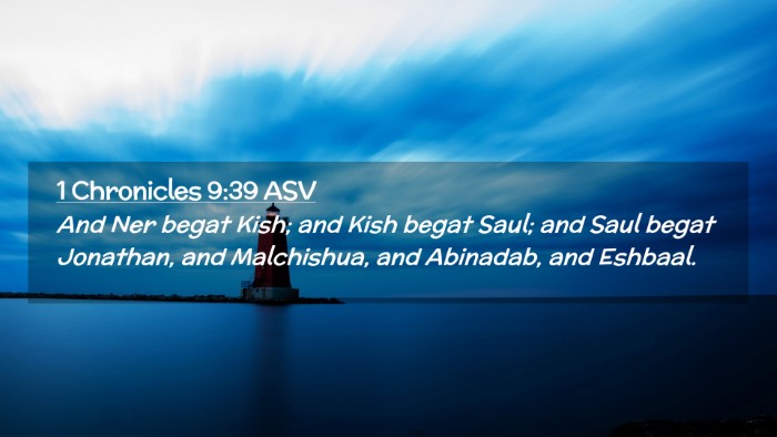 Picture 02 - 1 Chronicles 9:39 ASV Desktop Wallpaper - And Ner begat Kish; and Kish begat Saul; and Saul - Desktop Bible Verse Wallpaper