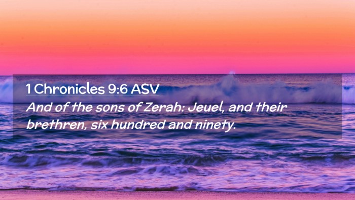 Picture 02 - 1 Chronicles 9:6 ASV Desktop Wallpaper - And of the sons of Zerah: Jeuel, and their - Desktop Bible Verse Wallpaper