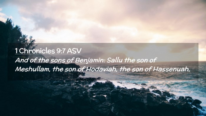 Picture 02 - 1 Chronicles 9:7 ASV Desktop Wallpaper - And of the sons of Benjamin: Sallu the son of - Desktop Bible Verse Wallpaper