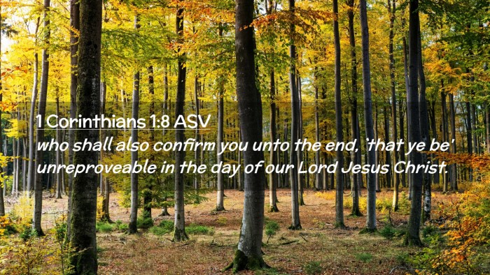 Picture 02 - 1 Corinthians 1:8 ASV Desktop Wallpaper - who shall also confirm you unto the end, `that ye - Desktop Bible Verse Wallpaper