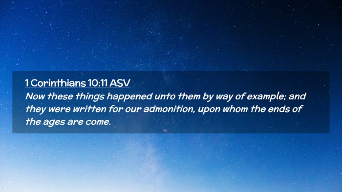 Picture 02 - 1 Corinthians 10:11 ASV Desktop Wallpaper - Now these things happened unto them by way of - Desktop Bible Verse Wallpaper