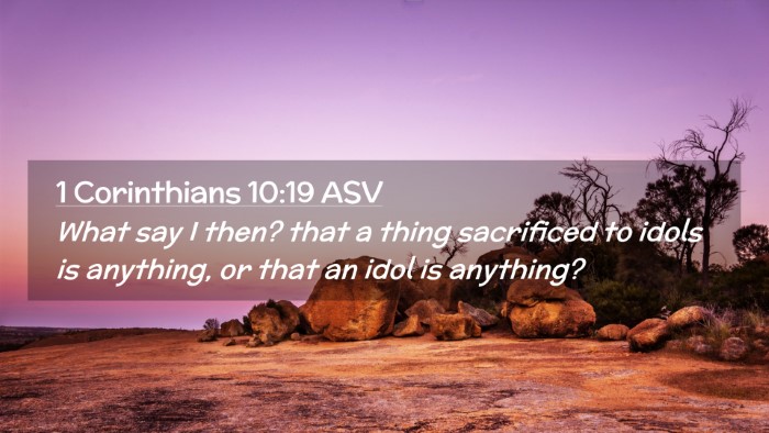 Picture 02 - 1 Corinthians 10:19 ASV Desktop Wallpaper - What say I then? that a thing sacrificed to idols - Desktop Bible Verse Wallpaper
