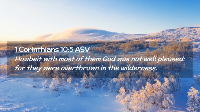 Picture 02 - 1 Corinthians 10:5 ASV Desktop Wallpaper - Howbeit with most of them God was not well - Desktop Bible Verse Wallpaper