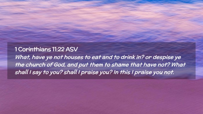 Picture 02 - 1 Corinthians 11:22 ASV Desktop Wallpaper - What, have ye not houses to eat and to drink in? - Desktop Bible Verse Wallpaper