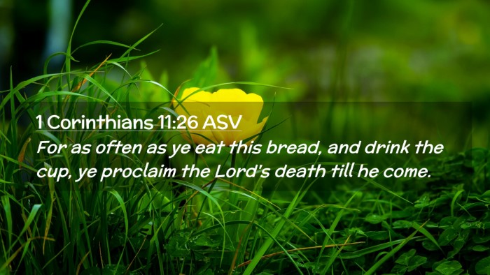 Picture 02 - 1 Corinthians 11:26 ASV Desktop Wallpaper - For as often as ye eat this bread, and drink the - Desktop Bible Verse Wallpaper