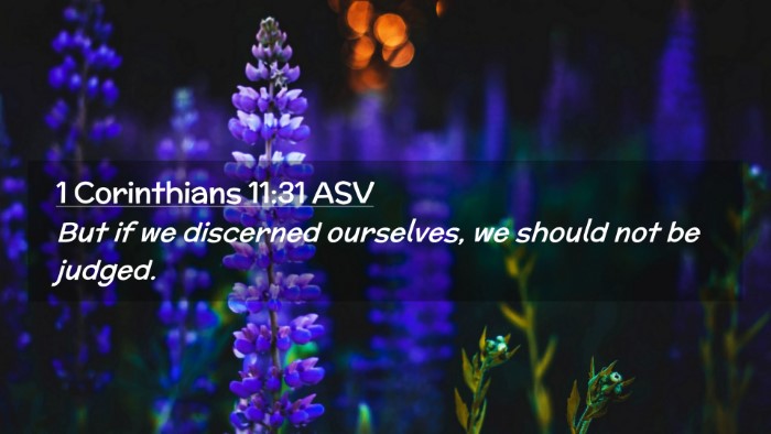 Picture 02 - 1 Corinthians 11:31 ASV Desktop Wallpaper - But if we discerned ourselves, we should not be - Desktop Bible Verse Wallpaper
