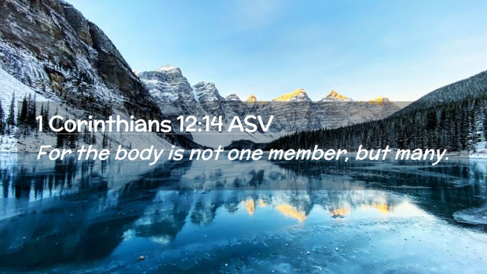Picture 02 - 1 Corinthians 12:14 ASV Desktop Wallpaper - For the body is not one member, but - Desktop Bible Verse Wallpaper