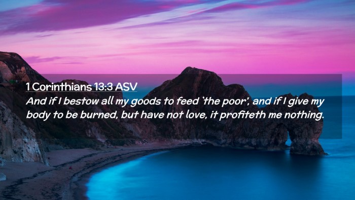 Picture 02 - 1 Corinthians 13:3 ASV Desktop Wallpaper - And if I bestow all my goods to feed `the poor', - Desktop Bible Verse Wallpaper