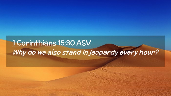 Picture 02 - 1 Corinthians 15:30 ASV Desktop Wallpaper - Why do we also stand in jeopardy every - Desktop Bible Verse Wallpaper