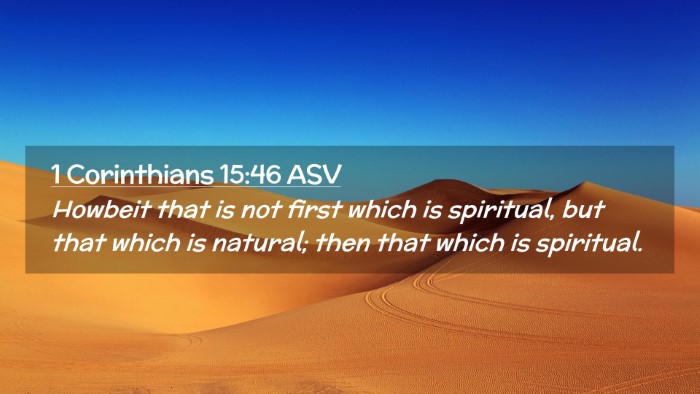 Picture 02 - 1 Corinthians 15:46 ASV Desktop Wallpaper - Howbeit that is not first which is spiritual, but - Desktop Bible Verse Wallpaper