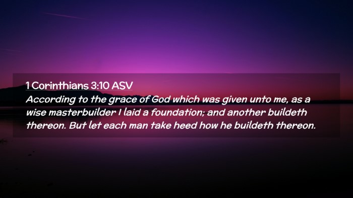 Picture 02 - 1 Corinthians 3:10 ASV Desktop Wallpaper - According to the grace of God which was given - Desktop Bible Verse Wallpaper