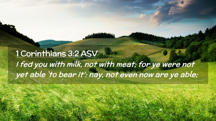 Picture 02 - 1 Corinthians 3:2 ASV Desktop Wallpaper - I fed you with milk, not with meat; for ye were - Desktop Bible Verse Wallpaper