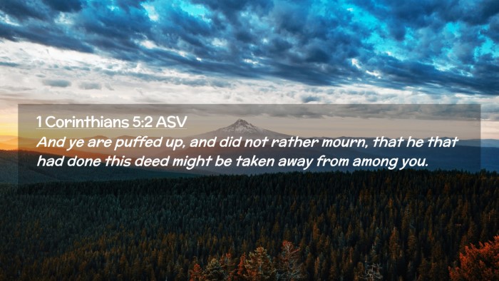 Picture 02 - 1 Corinthians 5:2 ASV Desktop Wallpaper - And ye are puffed up, and did not rather mourn, - Desktop Bible Verse Wallpaper