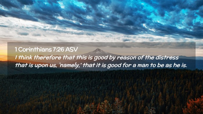 Picture 02 - 1 Corinthians 7:26 ASV Desktop Wallpaper - I think therefore that this is good by reason of - Desktop Bible Verse Wallpaper