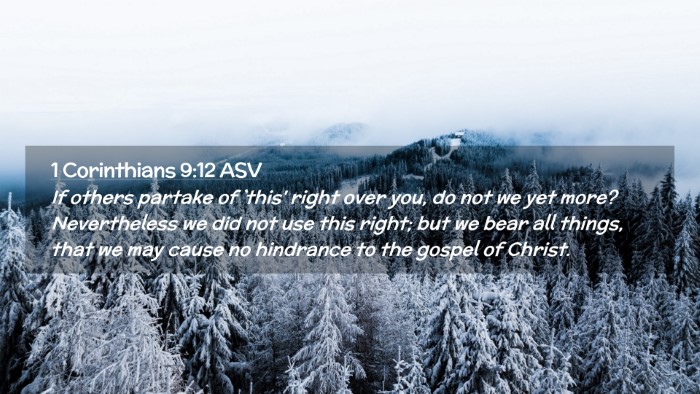 Picture 02 - 1 Corinthians 9:12 ASV Desktop Wallpaper - If others partake of `this' right over you, do - Desktop Bible Verse Wallpaper
