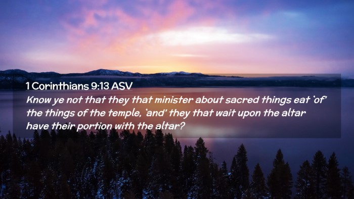 Picture 02 - 1 Corinthians 9:13 ASV Desktop Wallpaper - Know ye not that they that minister about sacred - Desktop Bible Verse Wallpaper