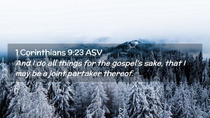 Picture 02 - 1 Corinthians 9:23 ASV Desktop Wallpaper - And I do all things for the gospel's sake, that I - Desktop Bible Verse Wallpaper