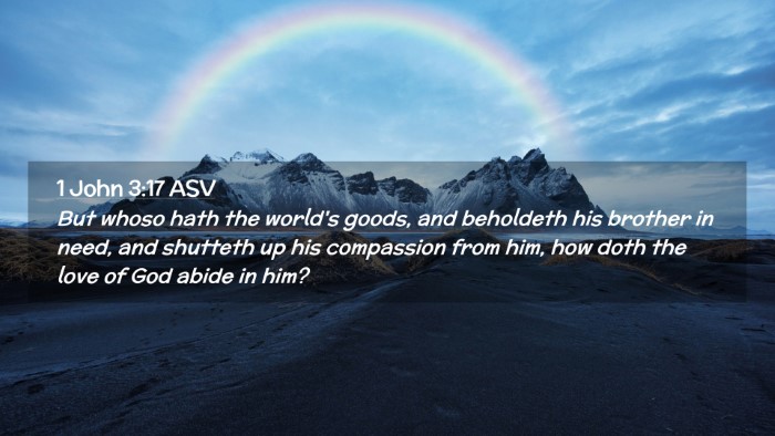 Picture 02 - 1 John 3:17 ASV Desktop Wallpaper - But whoso hath the world's goods, and beholdeth - Desktop Bible Verse Wallpaper
