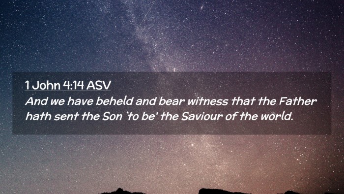 Picture 02 - 1 John 4:14 ASV Desktop Wallpaper - And we have beheld and bear witness that the - Desktop Bible Verse Wallpaper