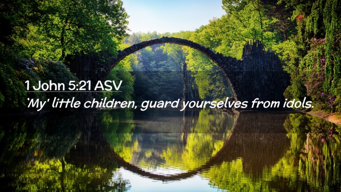 Picture 02 - 1 John 5:21 ASV Desktop Wallpaper - `My' little children, guard yourselves from - Desktop Bible Verse Wallpaper