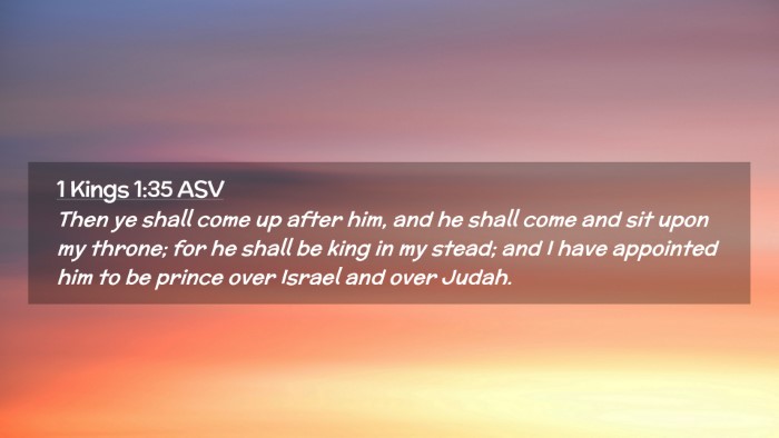 Picture 02 - 1 Kings 1:35 ASV Desktop Wallpaper - Then ye shall come up after him, and he shall - Desktop Bible Verse Wallpaper