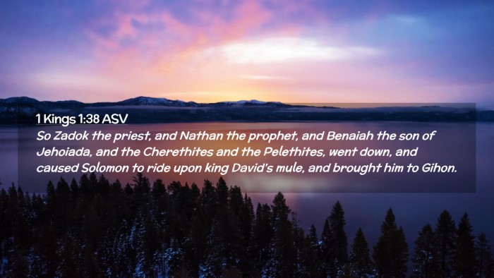 Picture 02 - 1 Kings 1:38 ASV Desktop Wallpaper - So Zadok the priest, and Nathan the prophet, and - Desktop Bible Verse Wallpaper