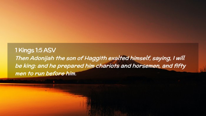 Picture 02 - 1 Kings 1:5 ASV Desktop Wallpaper - Then Adonijah the son of Haggith exalted himself, - Desktop Bible Verse Wallpaper