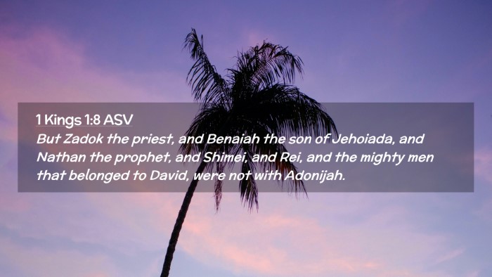 Picture 02 - 1 Kings 1:8 ASV Desktop Wallpaper - But Zadok the priest, and Benaiah the son of - Desktop Bible Verse Wallpaper