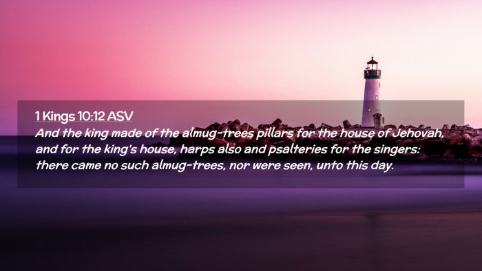 Picture 02 - 1 Kings 10:12 ASV Desktop Wallpaper - And the king made of the almug-trees pillars for - Desktop Bible Verse Wallpaper