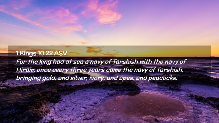Picture 02 - 1 Kings 10:22 ASV Desktop Wallpaper - For the king had at sea a navy of Tarshish with - Desktop Bible Verse Wallpaper