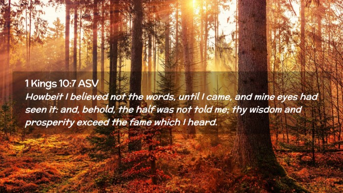 Picture 02 - 1 Kings 10:7 ASV Desktop Wallpaper - Howbeit I believed not the words, until I came, - Desktop Bible Verse Wallpaper