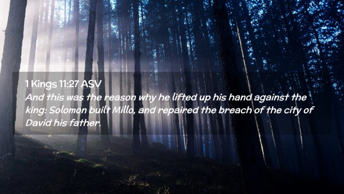 Picture 02 - 1 Kings 11:27 ASV Desktop Wallpaper - And this was the reason why he lifted up his hand - Desktop Bible Verse Wallpaper