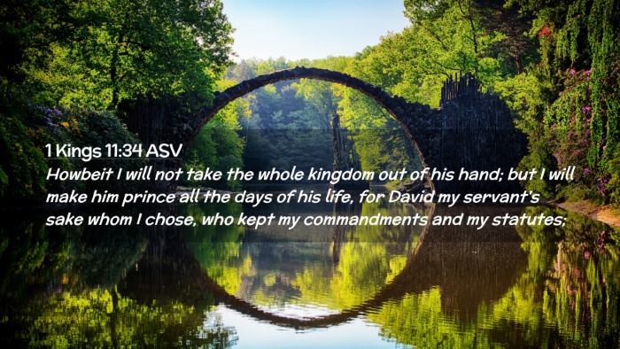 Picture 02 - 1 Kings 11:34 ASV Desktop Wallpaper - Howbeit I will not take the whole kingdom out of - Desktop Bible Verse Wallpaper