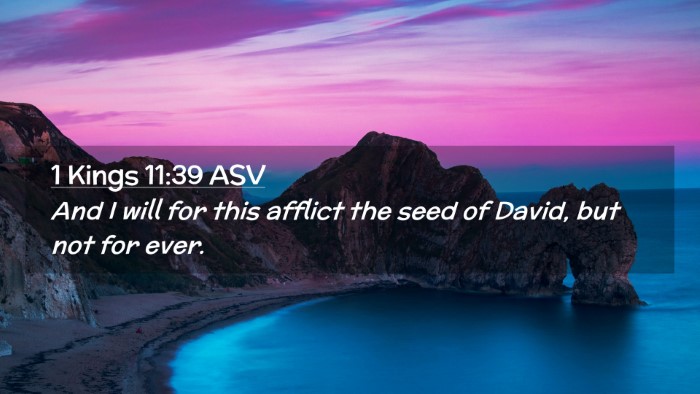 Picture 02 - 1 Kings 11:39 ASV Desktop Wallpaper - And I will for this afflict the seed of David, - Desktop Bible Verse Wallpaper