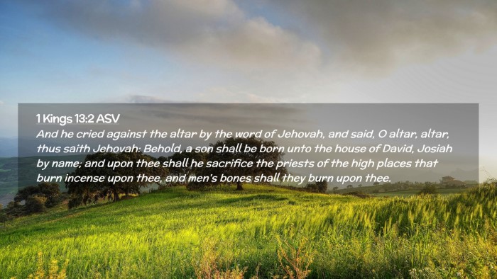 Picture 02 - 1 Kings 13:2 ASV Desktop Wallpaper - And he cried against the altar by the word of - Desktop Bible Verse Wallpaper