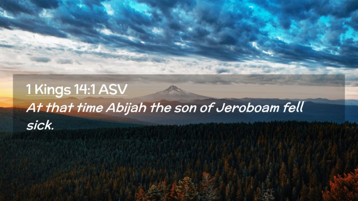 Picture 02 - 1 Kings 14:1 ASV Desktop Wallpaper - At that time Abijah the son of Jeroboam fell - Desktop Bible Verse Wallpaper