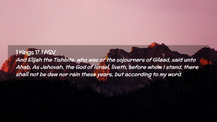 Picture 02 - 1 Kings 17:1 ASV Desktop Wallpaper - And Elijah the Tishbite, who was of the - Desktop Bible Verse Wallpaper