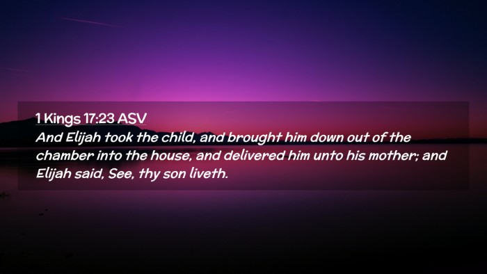 Picture 02 - 1 Kings 17:23 ASV Desktop Wallpaper - And Elijah took the child, and brought him down - Desktop Bible Verse Wallpaper