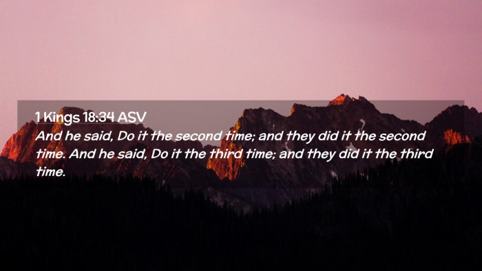 Picture 02 - 1 Kings 18:34 ASV Desktop Wallpaper - And he said, Do it the second time; and they did - Desktop Bible Verse Wallpaper