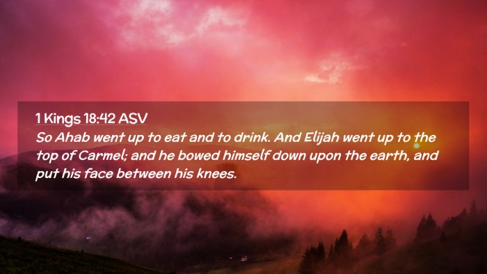Picture 02 - 1 Kings 18:42 ASV Desktop Wallpaper - So Ahab went up to eat and to drink. And Elijah - Desktop Bible Verse Wallpaper