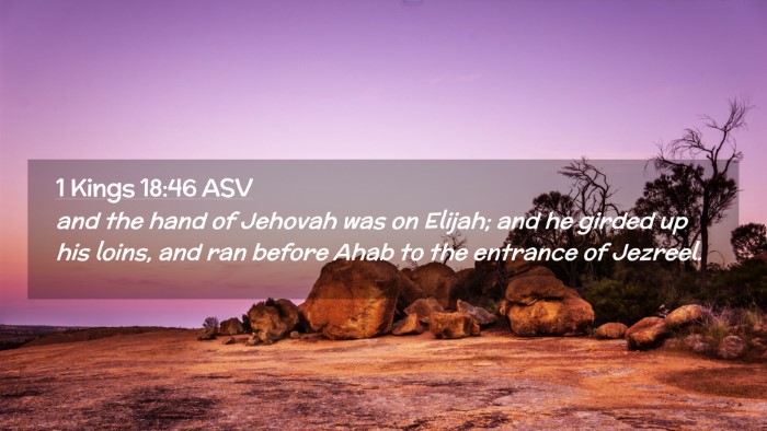 Picture 02 - 1 Kings 18:46 ASV Desktop Wallpaper - and the hand of Jehovah was on Elijah; and he - Desktop Bible Verse Wallpaper