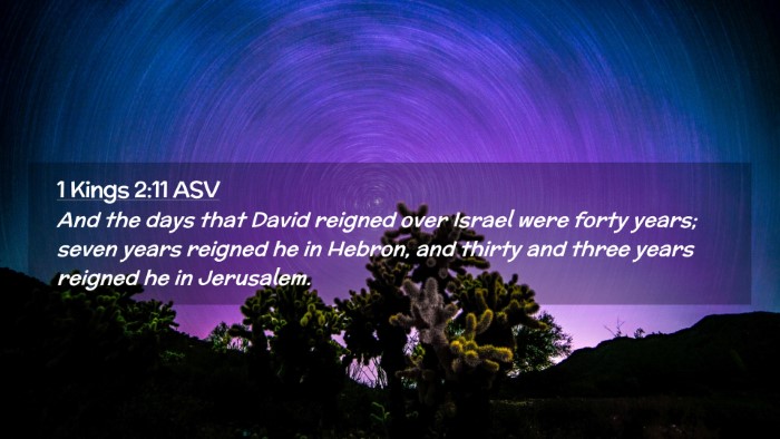 Picture 02 - 1 Kings 2:11 ASV Desktop Wallpaper - And the days that David reigned over Israel were - Desktop Bible Verse Wallpaper