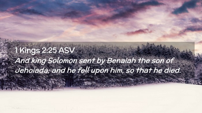 Picture 02 - 1 Kings 2:25 ASV Desktop Wallpaper - And king Solomon sent by Benaiah the son of - Desktop Bible Verse Wallpaper
