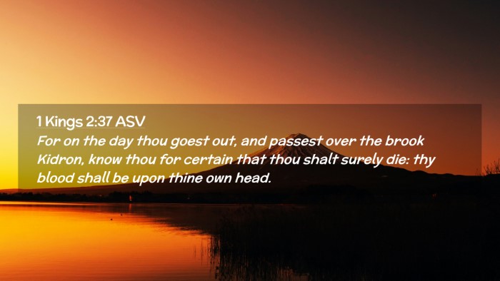 Picture 02 - 1 Kings 2:37 ASV Desktop Wallpaper - For on the day thou goest out, and passest over - Desktop Bible Verse Wallpaper