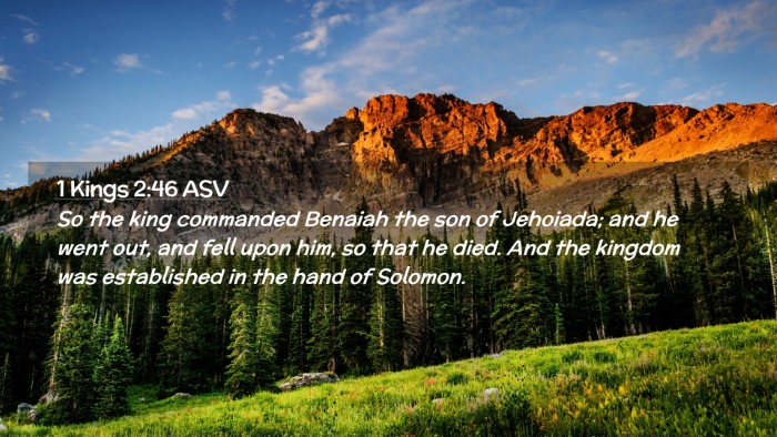 Picture 02 - 1 Kings 2:46 ASV Desktop Wallpaper - So the king commanded Benaiah the son of - Desktop Bible Verse Wallpaper