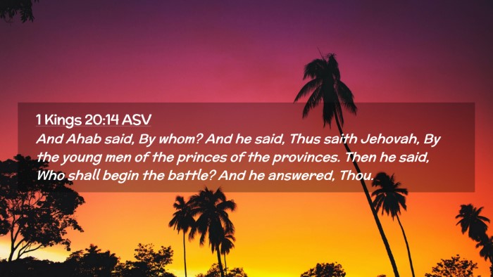 Picture 02 - 1 Kings 20:14 ASV Desktop Wallpaper - And Ahab said, By whom? And he said, Thus saith - Desktop Bible Verse Wallpaper