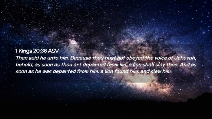 Picture 02 - 1 Kings 20:36 ASV Desktop Wallpaper - Then said he unto him, Because thou hast not - Desktop Bible Verse Wallpaper