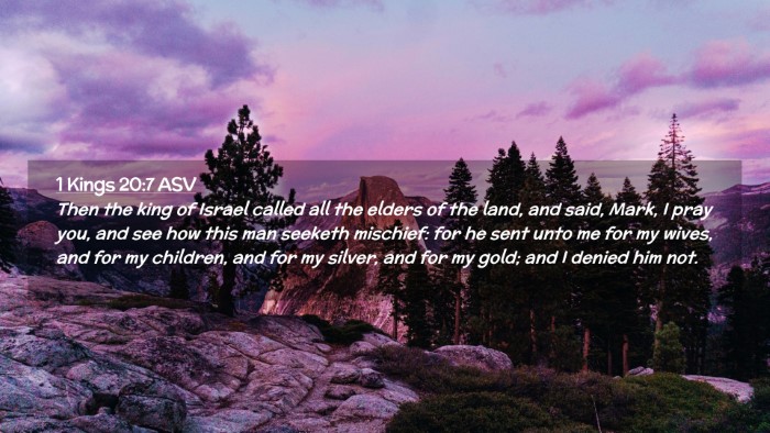 Picture 02 - 1 Kings 20:7 ASV Desktop Wallpaper - Then the king of Israel called all the elders of - Desktop Bible Verse Wallpaper